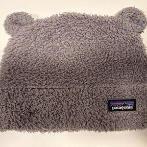 Toddler Patagonia Furry Friends fleece hat grey 12-24M great condition🐻